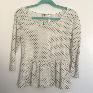Polka Dot Peplum Top